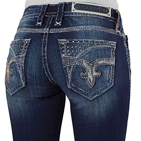 Rock Revival Denim - Rock Revival Henna Rhinestone Straight Jeans